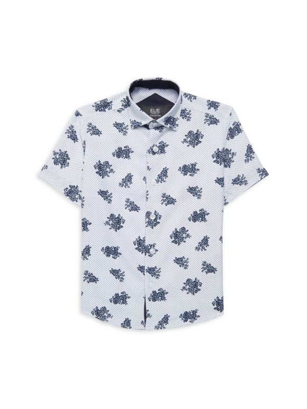 Elie Balleh Boy's Pindot Crest Shirt